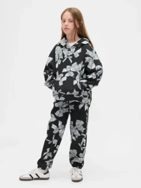 Pantaloni da jogging da bambino con fiocco, vestibilità comoda