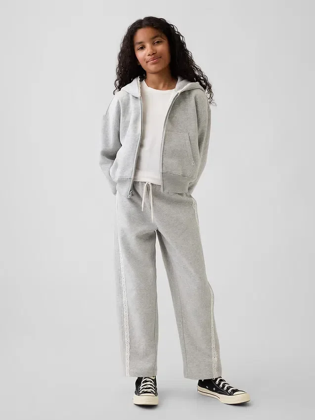 Pantaloni da jogging da bambino Vintagesoft dal taglio ampio con bordi in pizzo