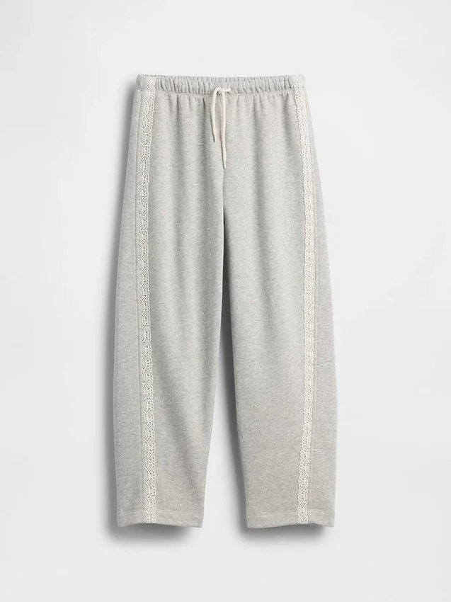 Pantaloni da jogging da bambino Vintagesoft dal taglio ampio con bordi in pizzo
