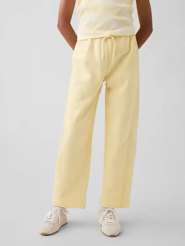 Pantaloni da jogging da bambino Vintagesoft dal taglio ampio con bordi in pizzo