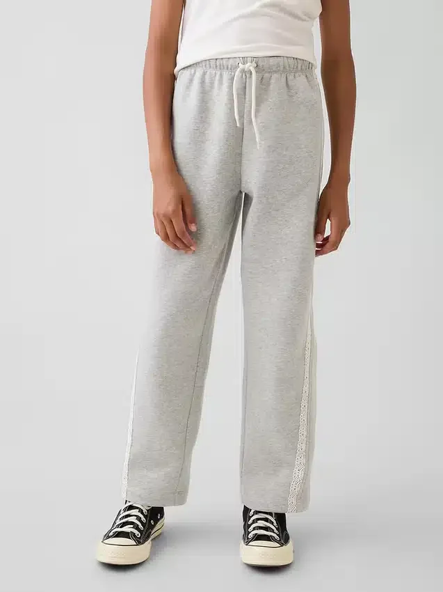 Pantaloni da jogging da bambino Vintagesoft dal taglio ampio con bordi in pizzo