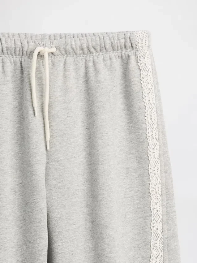 Pantaloni da jogging da bambino Vintagesoft dal taglio ampio con bordi in pizzo