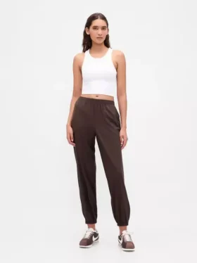 Pantaloni da jogging GapFit Tech a vita alta con orlo con cerniera