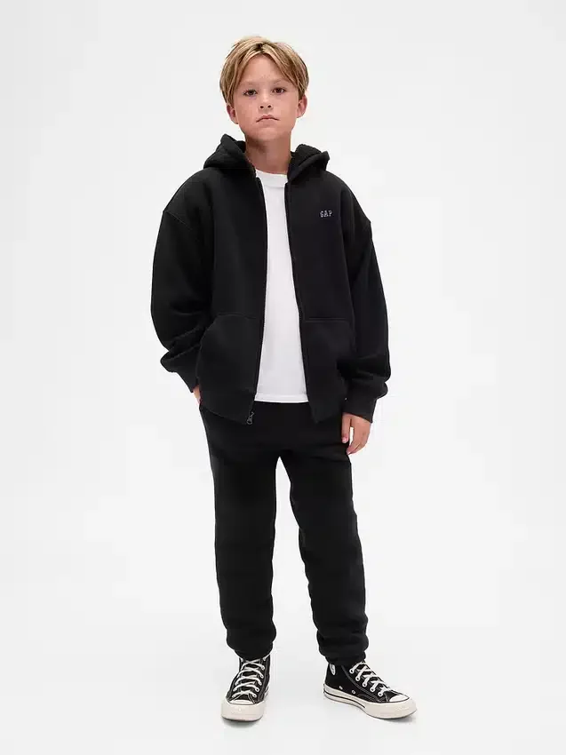 Pantaloni da jogging larghi da bambino con fodera in sherpa