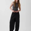 Pantaloni da jogging larghi e comodi in popeline di cotone biologico