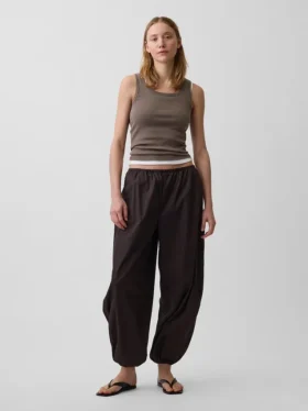 Pantaloni da jogging larghi e comodi in popeline di cotone biologico