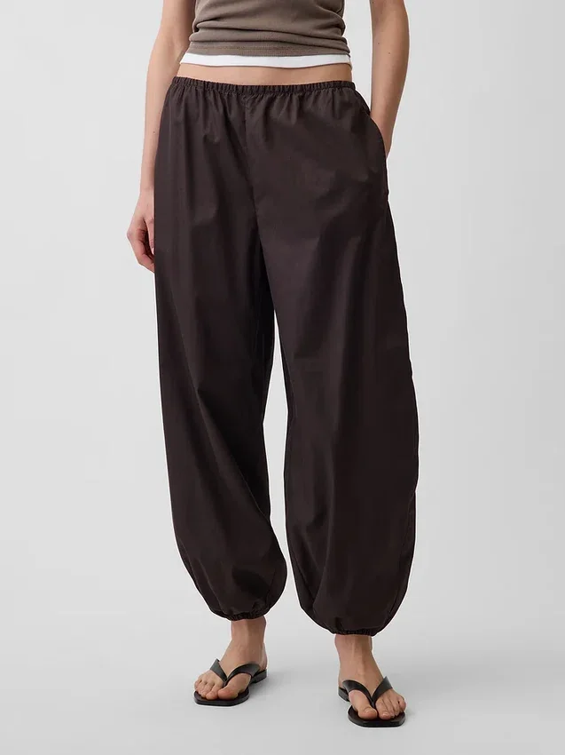 Pantaloni da jogging larghi e comodi in popeline di cotone biologico