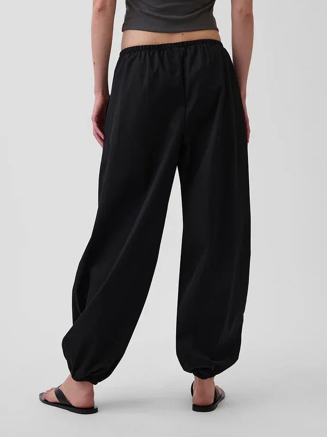 Pantaloni da jogging larghi e comodi in popeline di cotone biologico