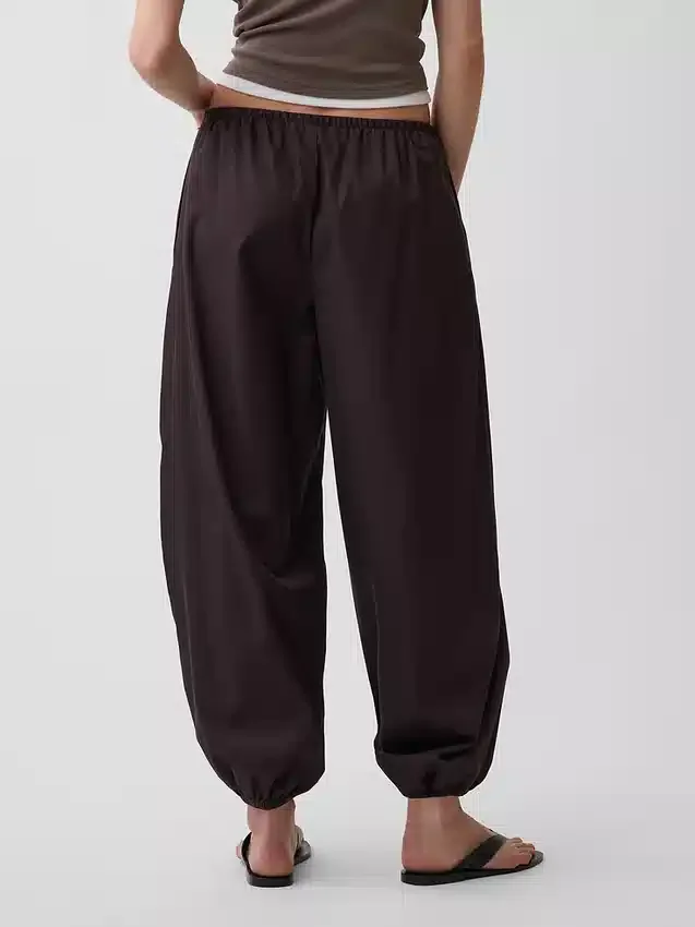 Pantaloni da jogging larghi e comodi in popeline di cotone biologico