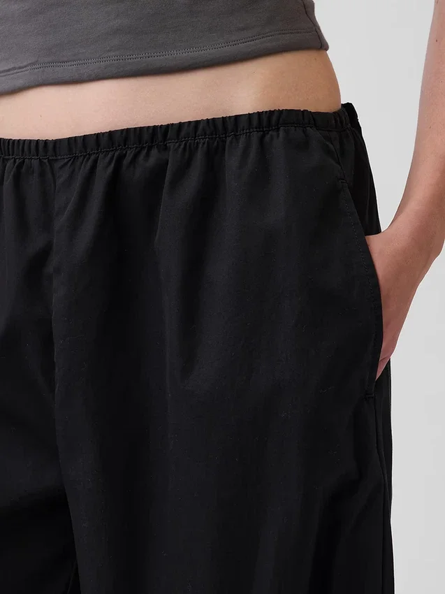 Pantaloni da jogging larghi e comodi in popeline di cotone biologico