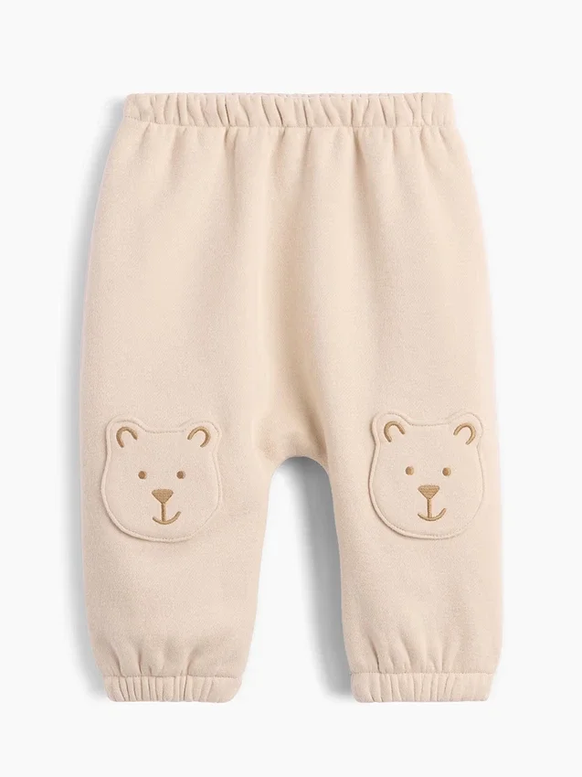 Pantaloni da jogging per neonati Vintagesoft con toppe Brannan Bear sulle ginocchia