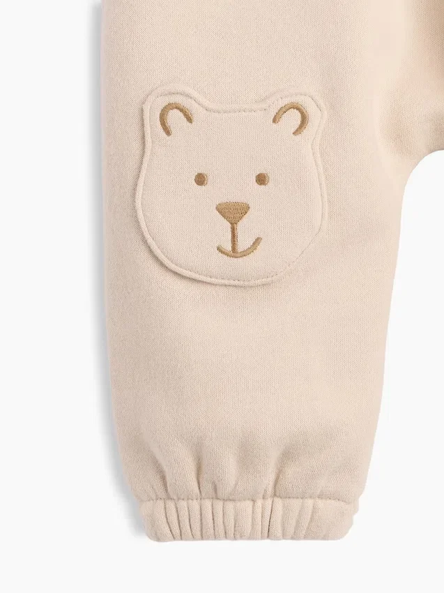 Pantaloni da jogging per neonati Vintagesoft con toppe Brannan Bear sulle ginocchia