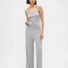 Pantaloni da pigiama a gamba larga con mini coste