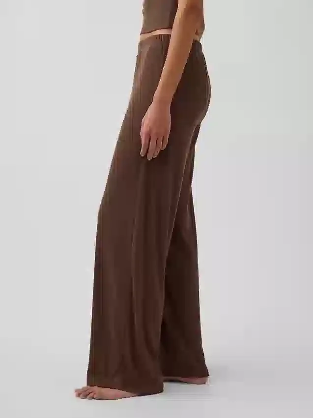 Pantaloni da pigiama a gamba larga con mini coste