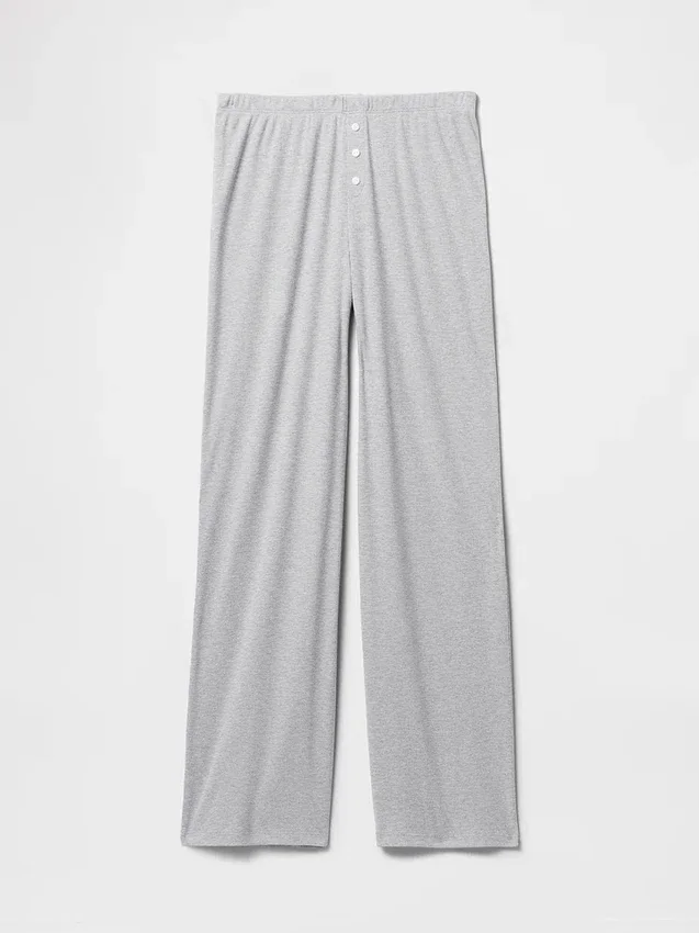 Pantaloni da pigiama a gamba larga con mini coste