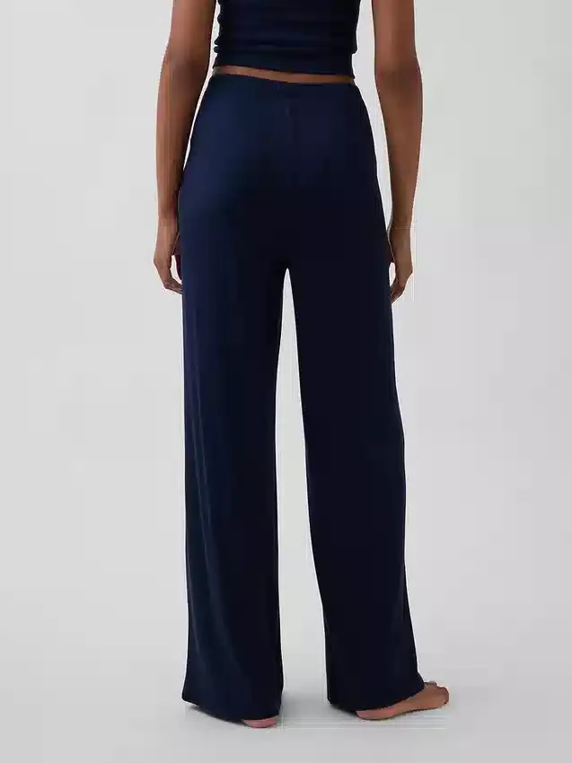 Pantaloni da pigiama a gamba larga con mini coste