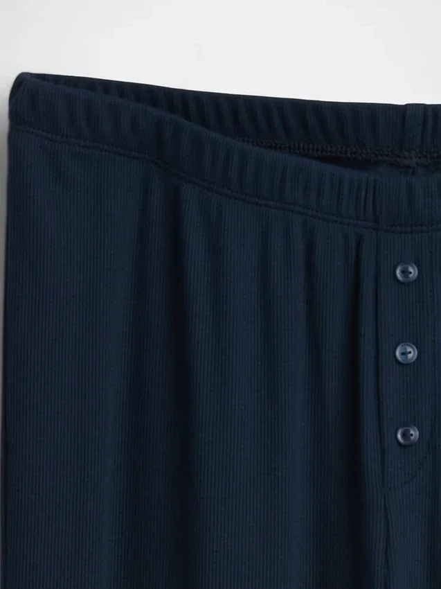 Pantaloni da pigiama a gamba larga con mini coste