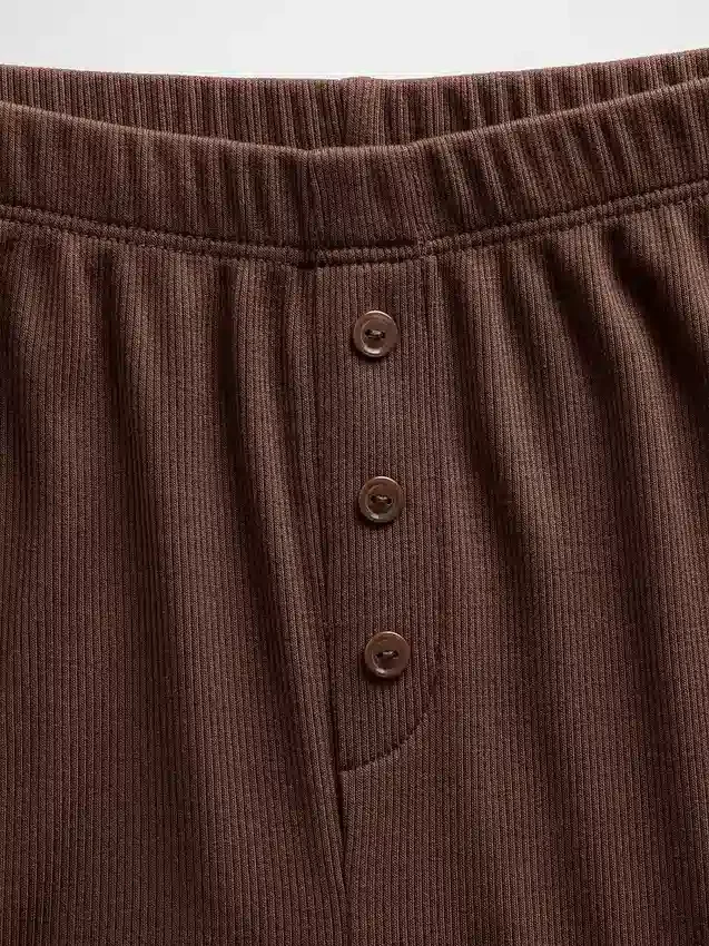 Pantaloni da pigiama a gamba larga con mini coste