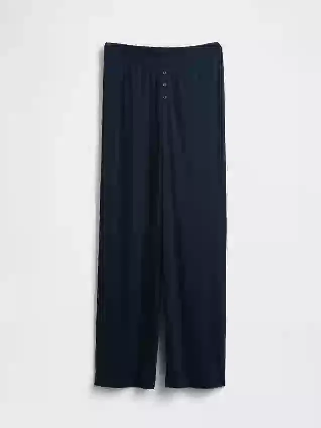 Pantaloni da pigiama a gamba larga con mini coste