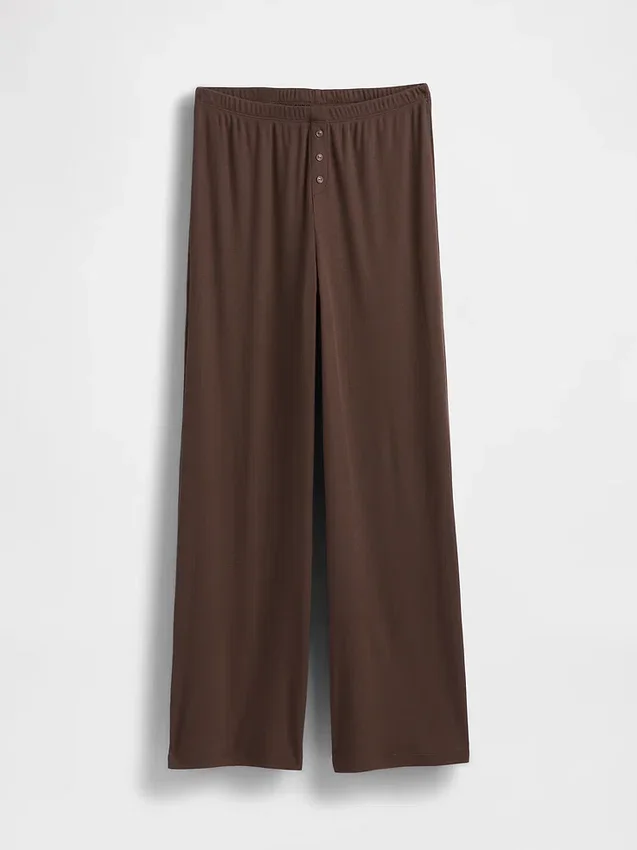 Pantaloni da pigiama a gamba larga con mini coste