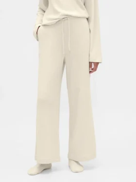 Pantaloni da pigiama a gamba larga in tessuto a nido d’ape
