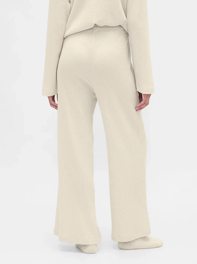 Pantaloni da pigiama a gamba larga in tessuto a nido d’ape