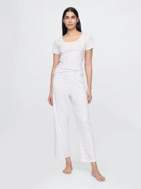 Pantaloni da pigiama corti a punto traforato