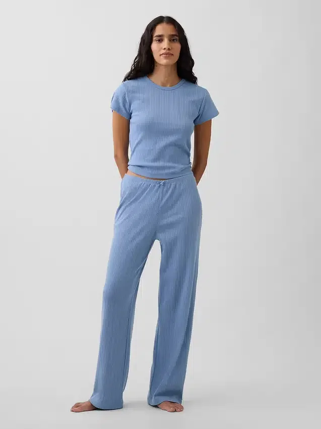Pantaloni da pigiama in maglia pointelle