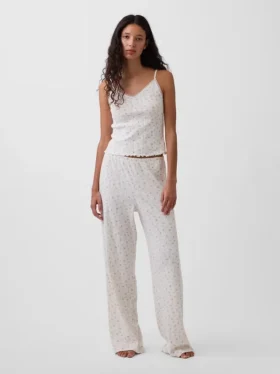 Pantaloni da pigiama in maglia pointelle