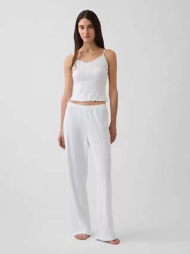 Pantaloni da pigiama in maglia pointelle