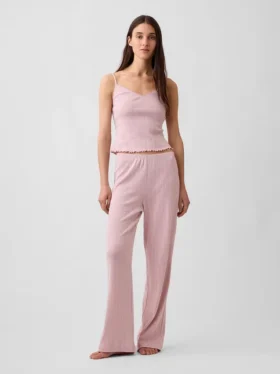 Pantaloni da pigiama in maglia pointelle