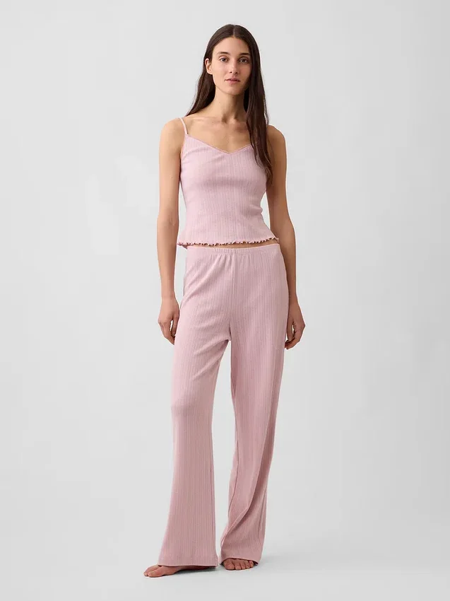 Pantaloni da pigiama in maglia pointelle