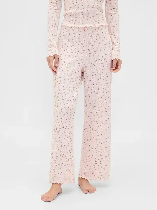 Pantaloni da pigiama in maglia pointelle