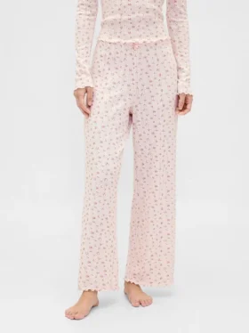 Pantaloni da pigiama in maglia pointelle
