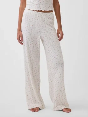 Pantaloni da pigiama in maglia pointelle