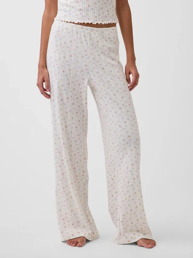 Pantaloni da pigiama in maglia pointelle