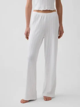 Pantaloni da pigiama in maglia pointelle