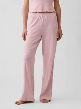 Pantaloni da pigiama in maglia pointelle