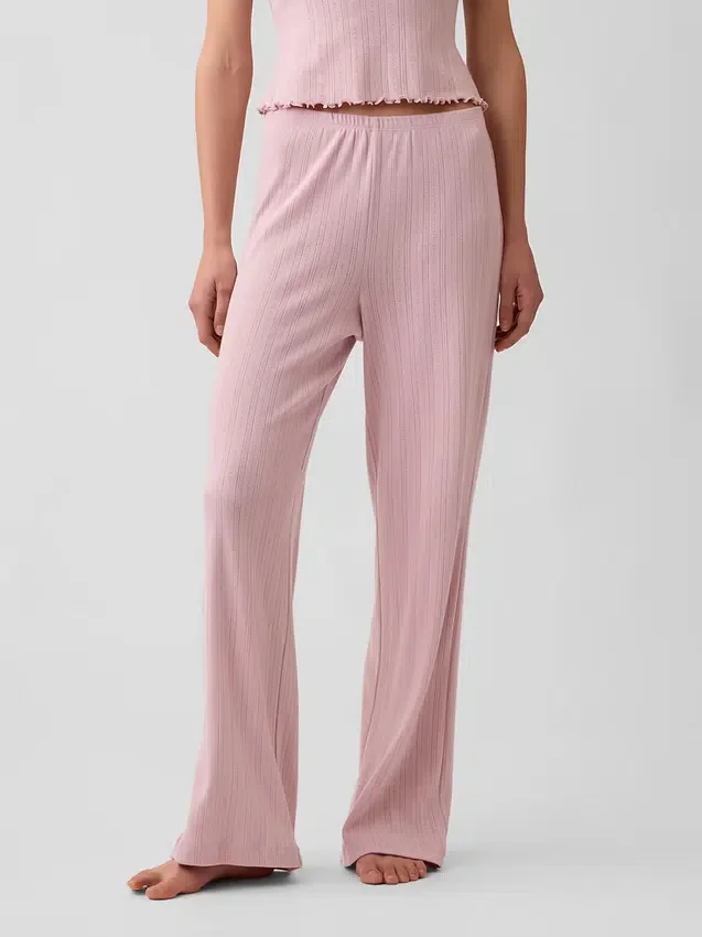 Pantaloni da pigiama in maglia pointelle
