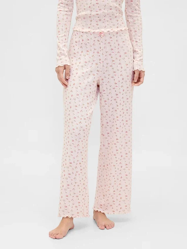 Pantaloni da pigiama in maglia pointelle
