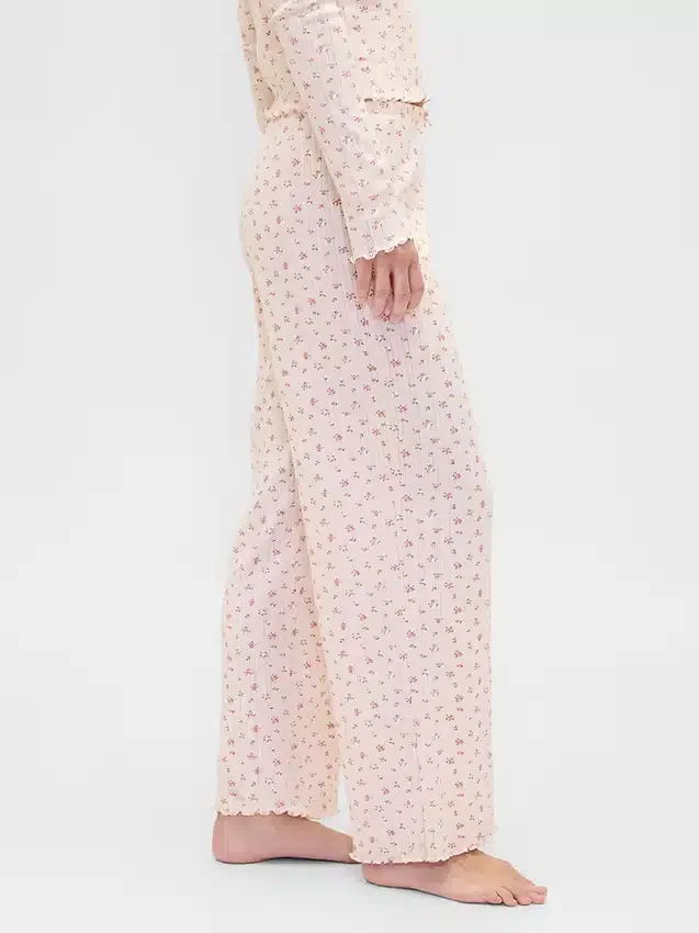 Pantaloni da pigiama in maglia pointelle