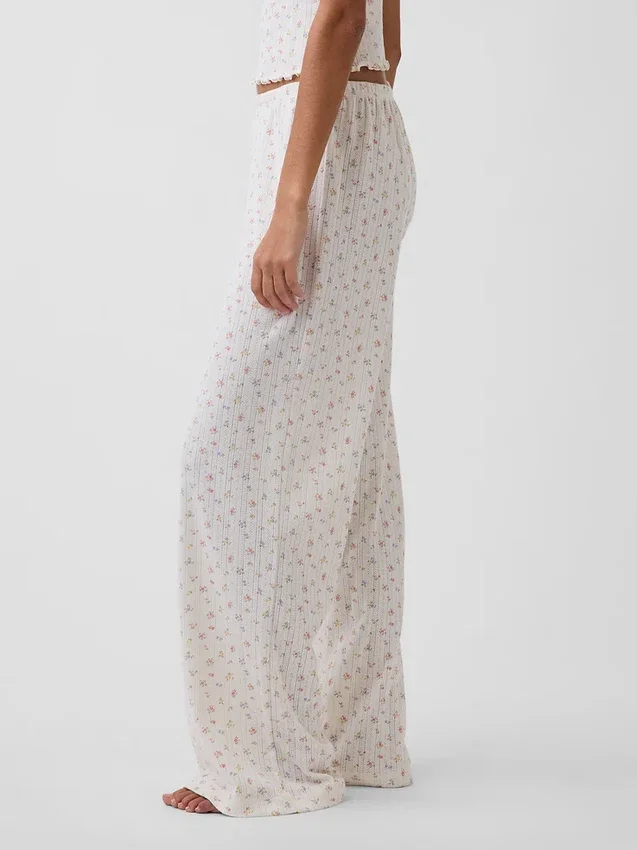 Pantaloni da pigiama in maglia pointelle