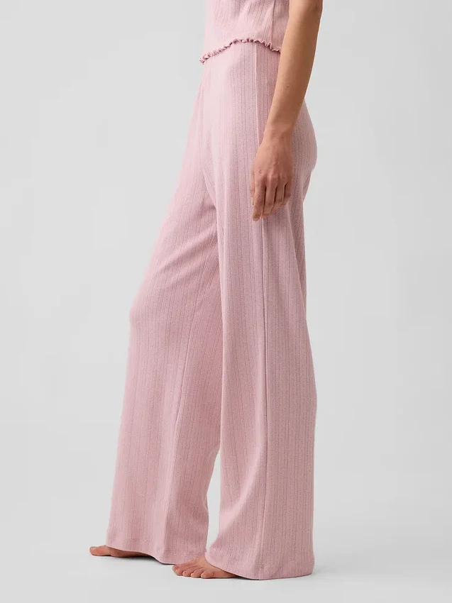 Pantaloni da pigiama in maglia pointelle