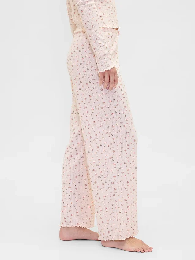 Pantaloni da pigiama in maglia pointelle
