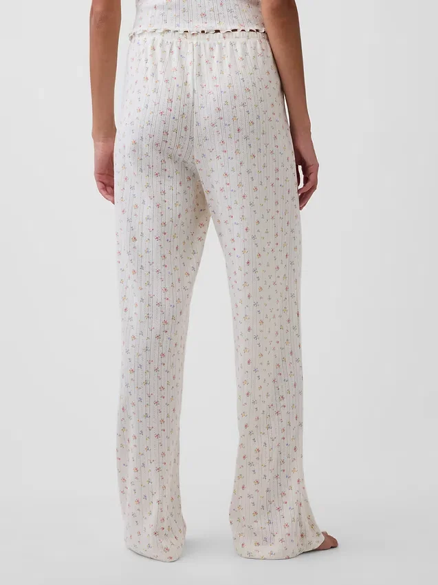 Pantaloni da pigiama in maglia pointelle