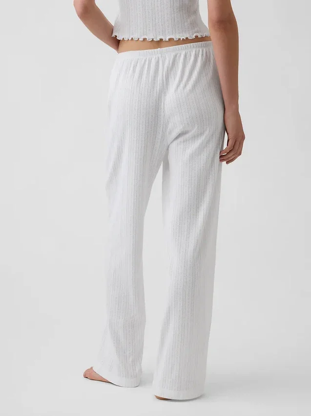 Pantaloni da pigiama in maglia pointelle