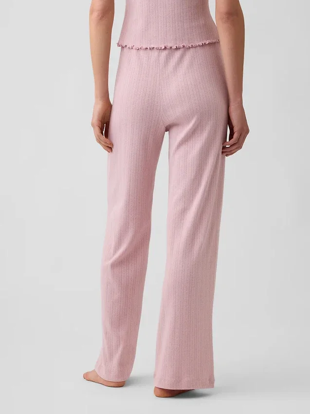 Pantaloni da pigiama in maglia pointelle