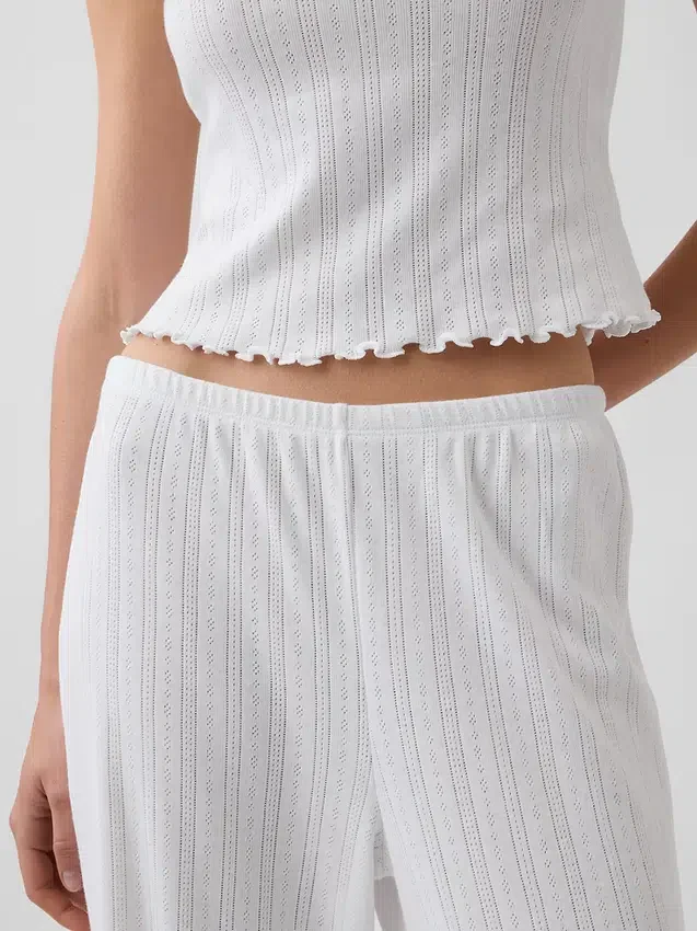 Pantaloni da pigiama in maglia pointelle