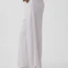 Pantaloni da pigiama in misto lino con orlo in pizzo
