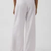 Pantaloni da pigiama in misto lino con orlo in pizzo